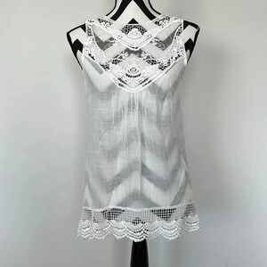 Entro White Lace Top Sz‎ Sm